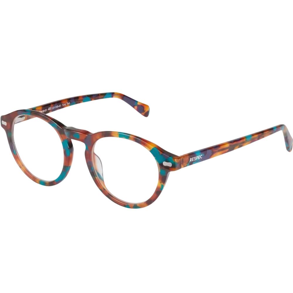 RESPEC Newark Round Eyeglasses Turquoise Tortoise Unisex Acetate Frame RES 22-01